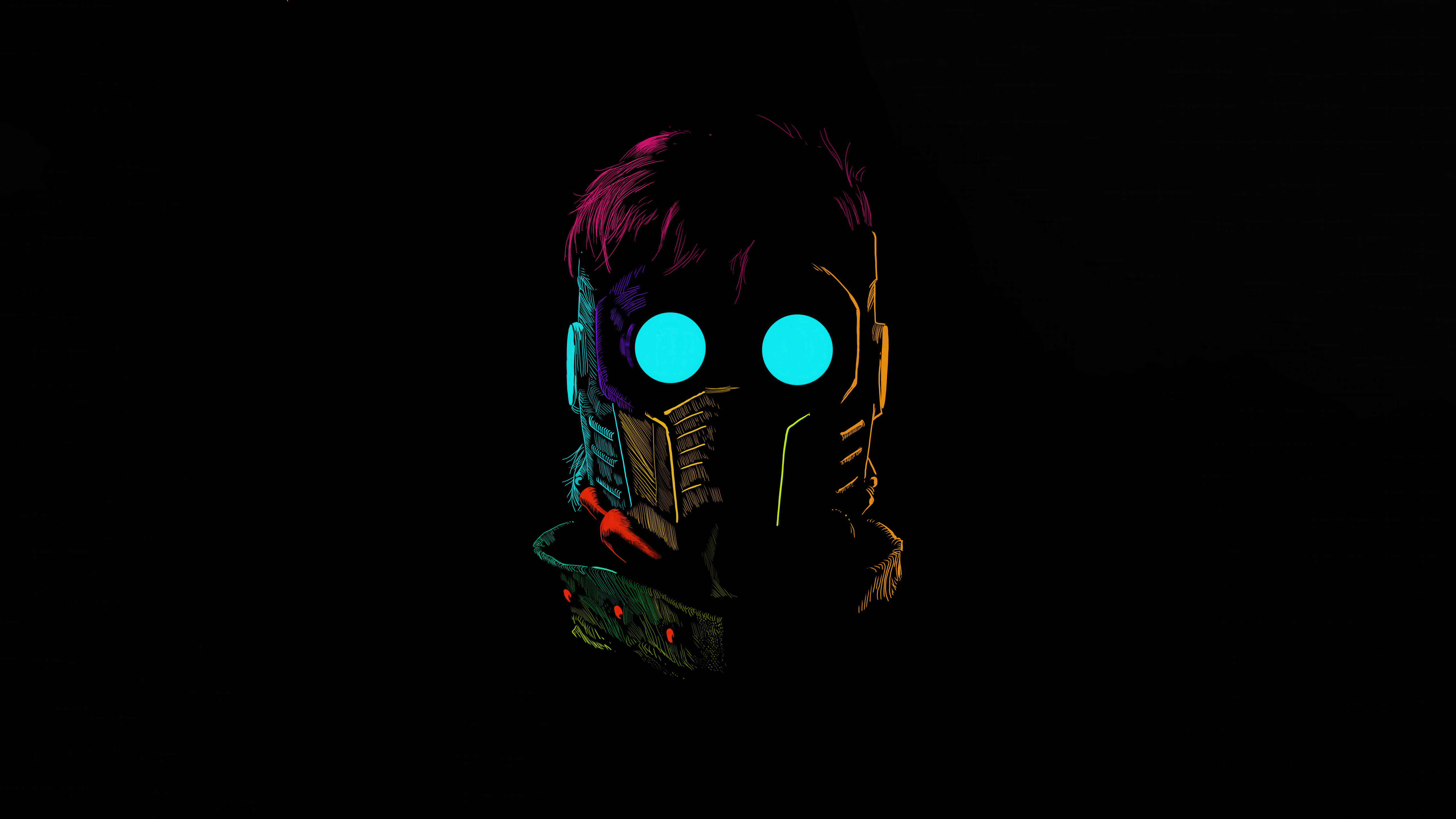 Star-Lord, Minimalistisch, AMOLED, 5K, Schwarzer Hintergrund, Marvel-Superhelden