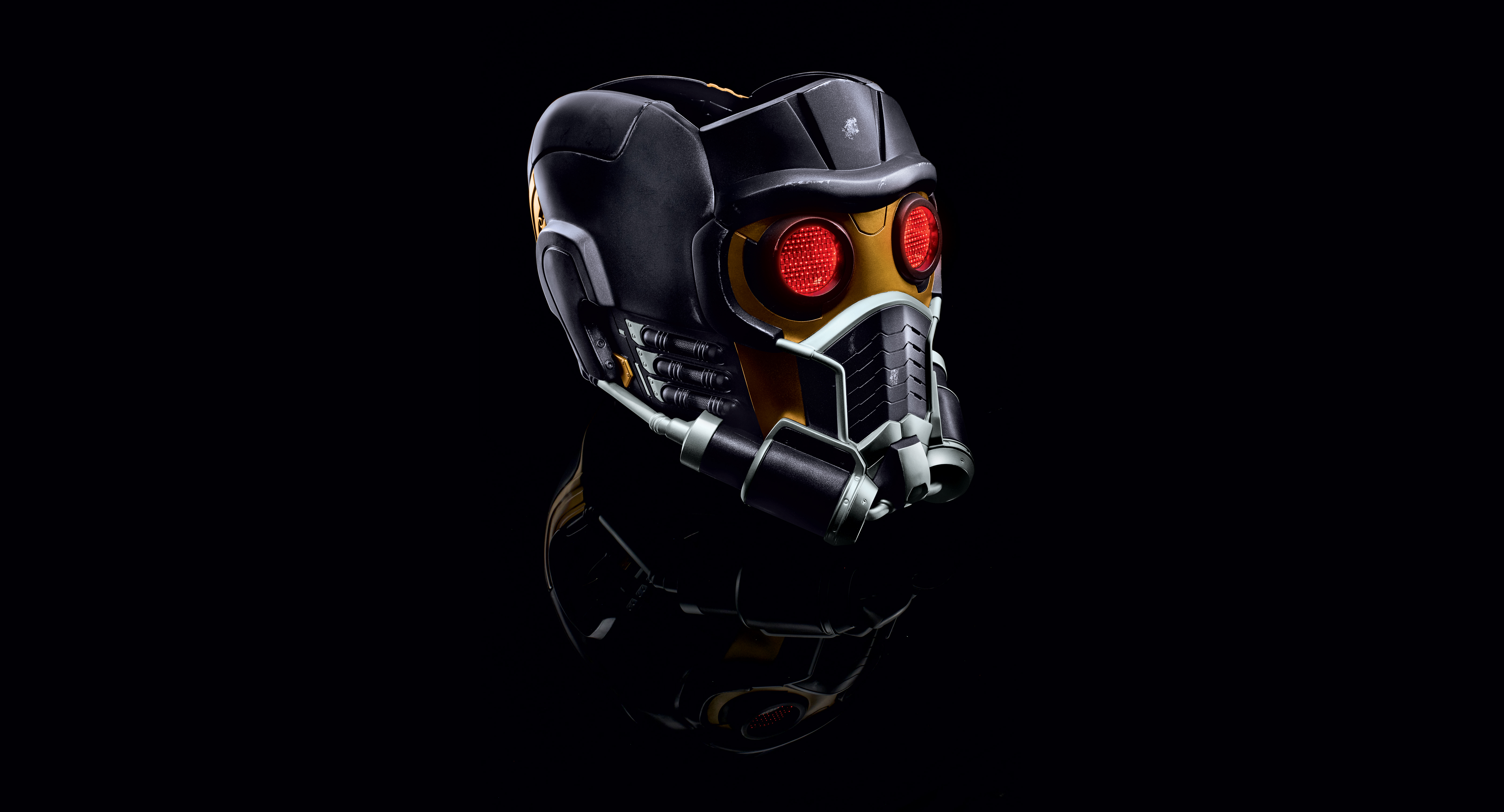 Star-Lord, Schwarzer Hintergrund, Marvel-Superhelden, Marvel Comics, 5K