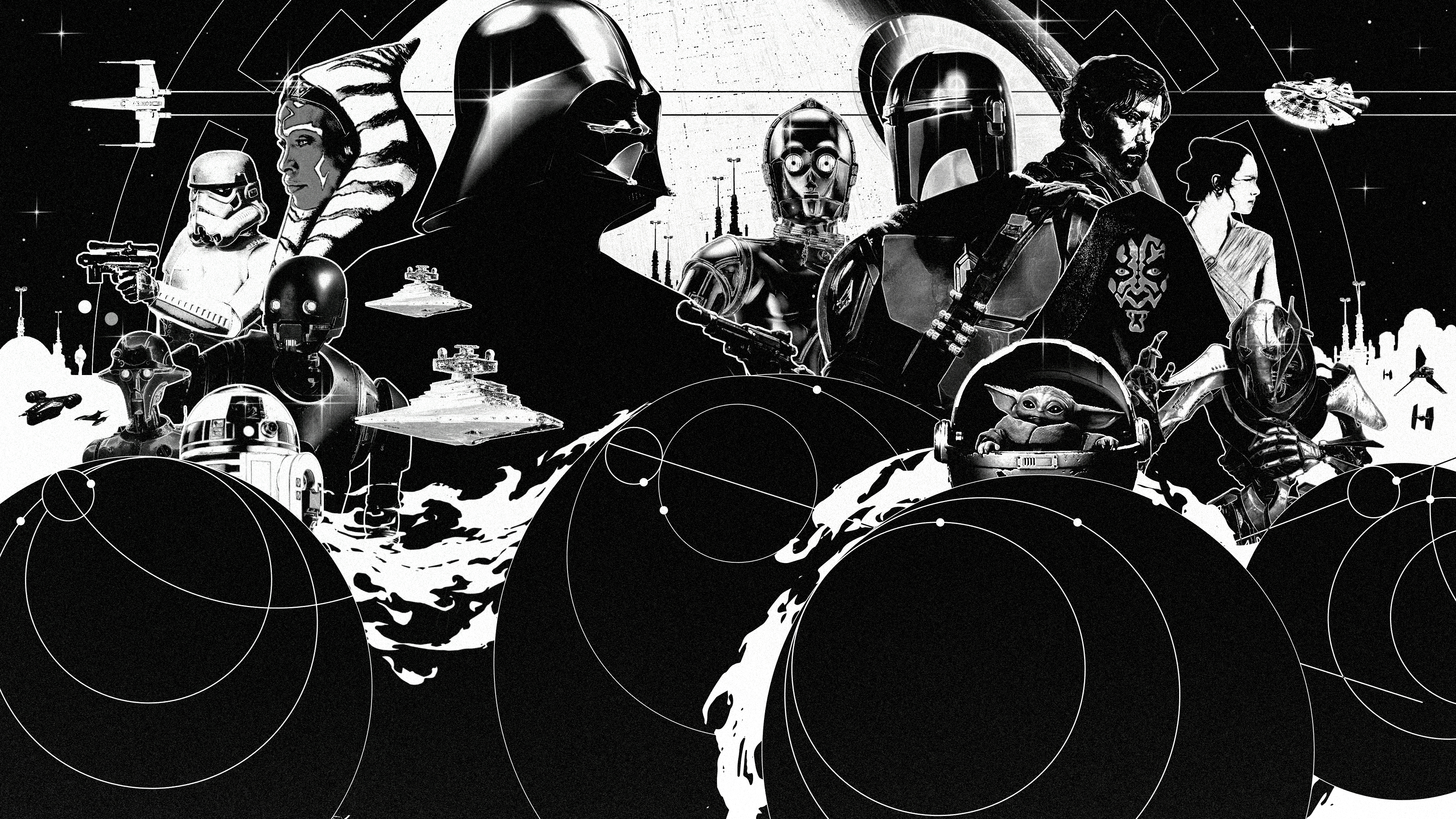Star Wars, May the 4th Be With You, Monochrom, Schwarz-Weiß