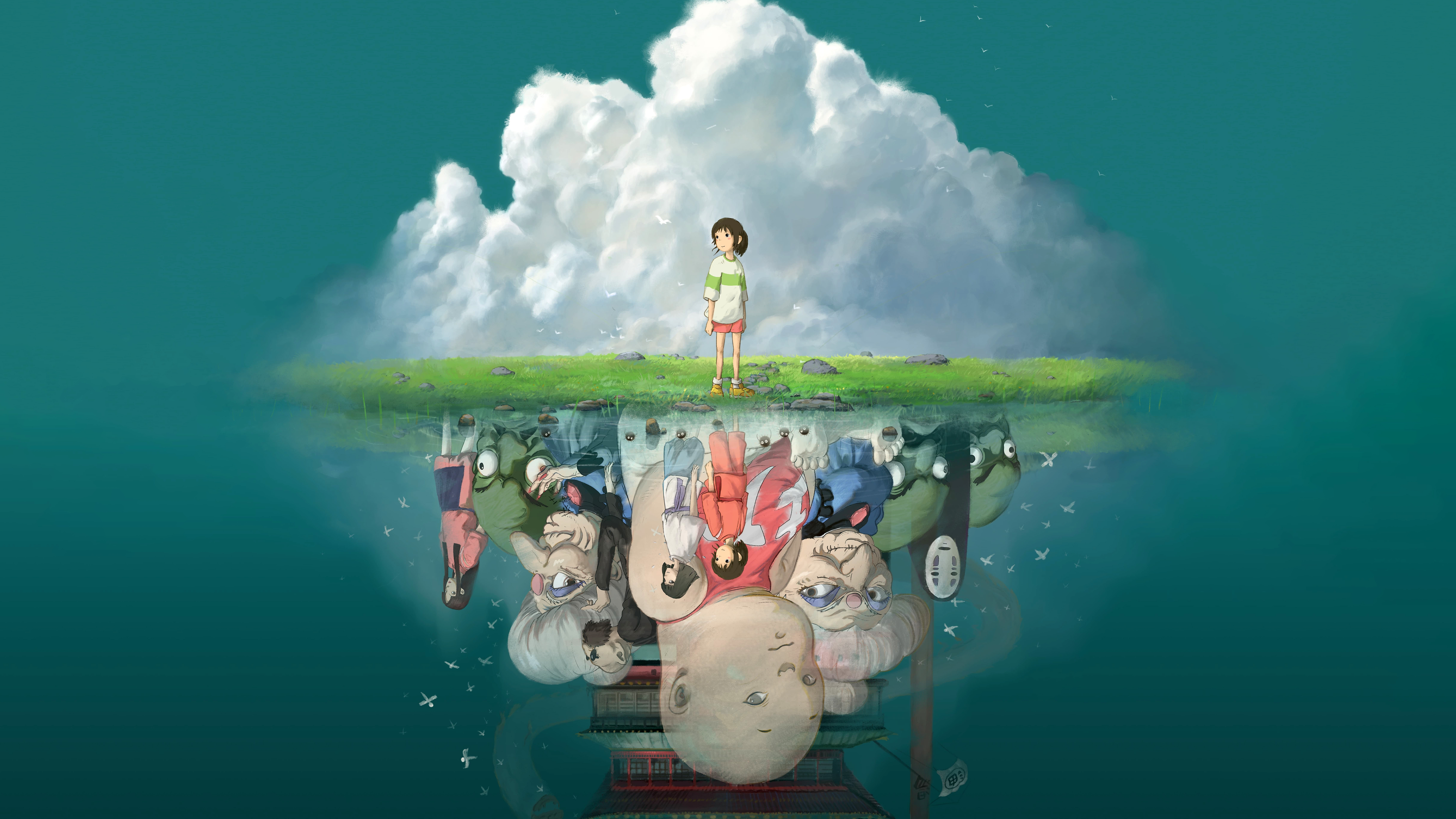 Studio Ghibli, Animationsfilme, 5K, 8K, Chihiros Reise ins Zauberland, Haku, Kaonashi (No-Face)