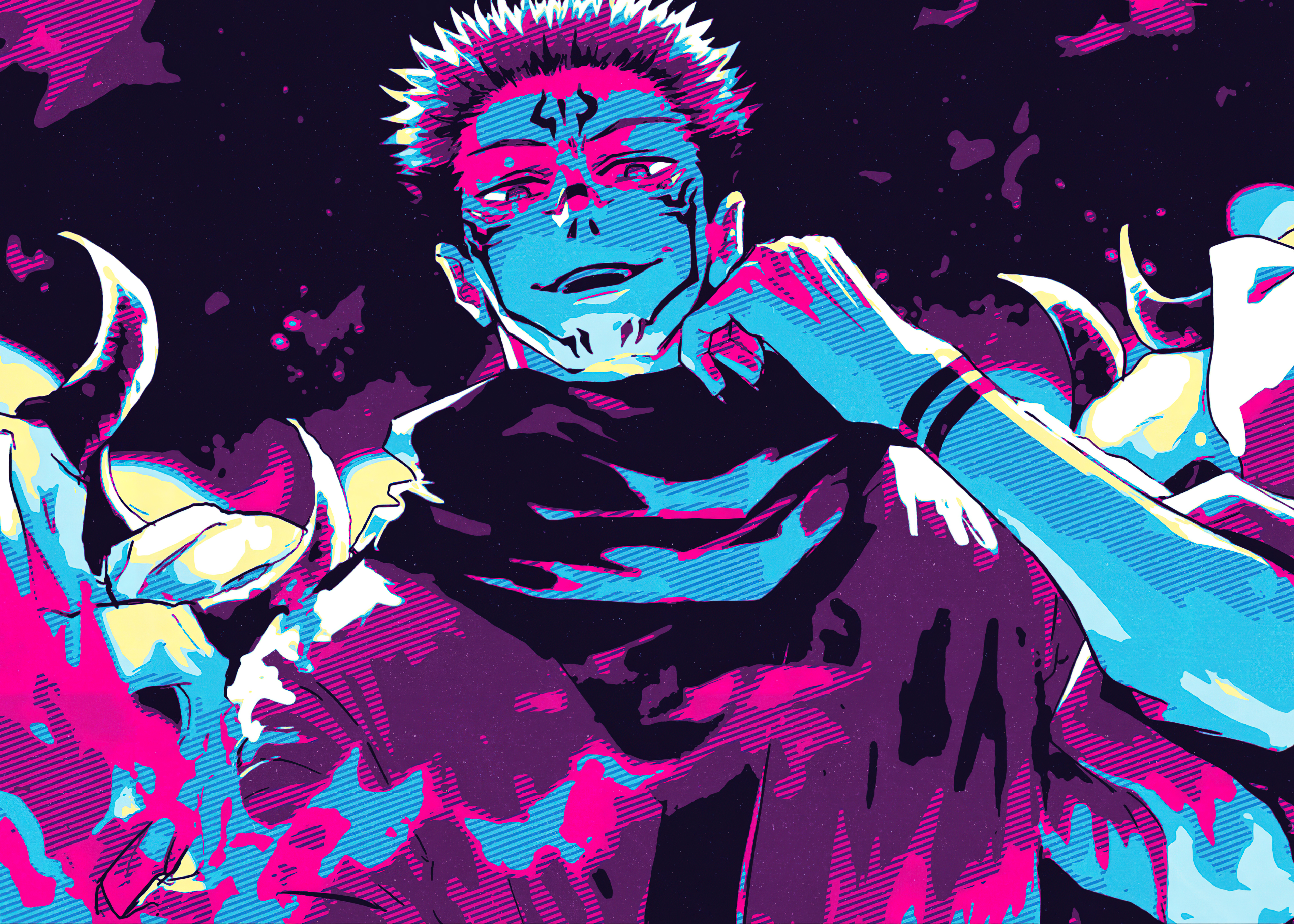 Sukuna, Illustration, Jujutsu Kaisen