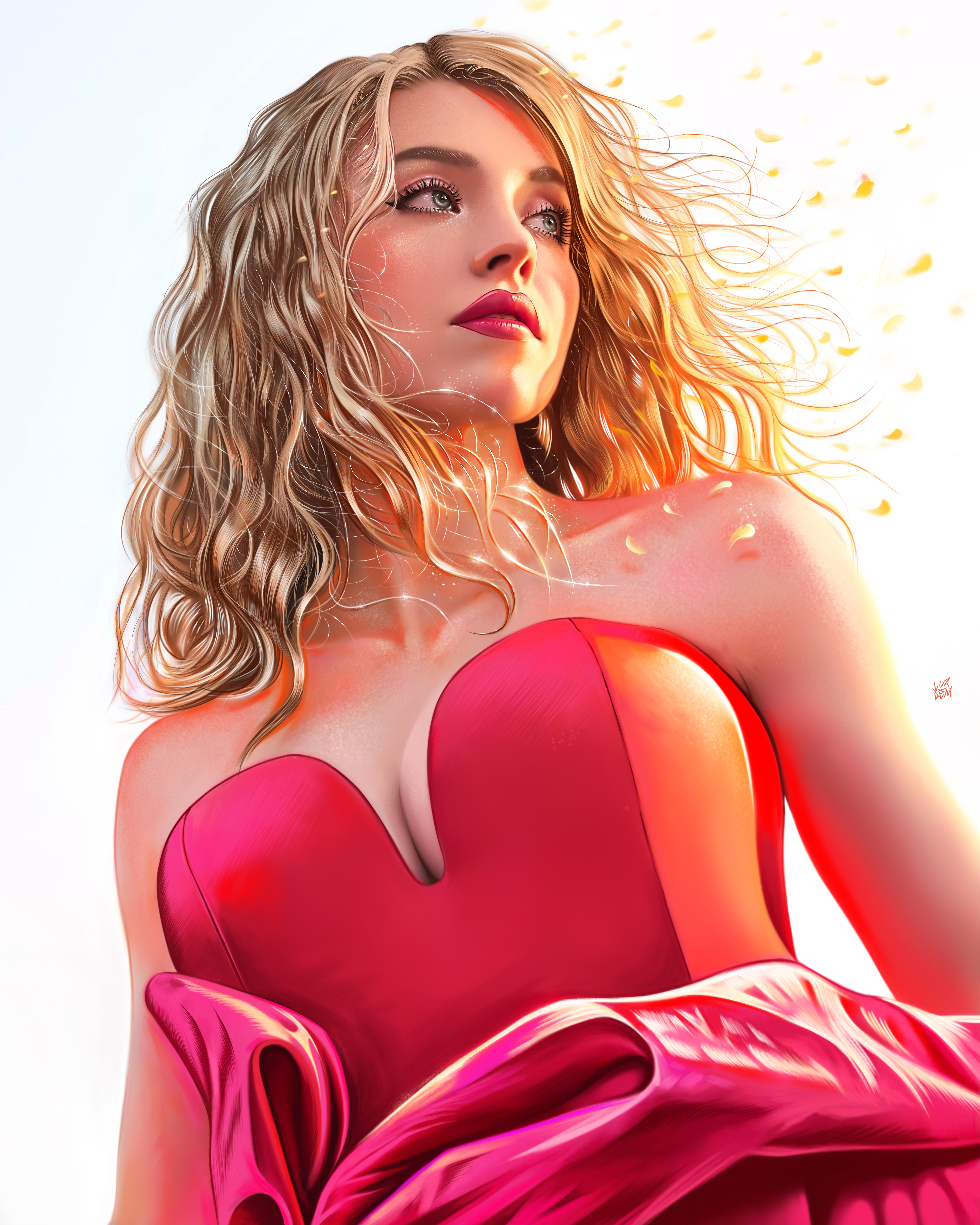 Sydney Sweeney, Digitale Kunst, Amerikanische Schauspielerin, Schöne Schauspielerin, Mädchenhafte Hintergründe, 5K