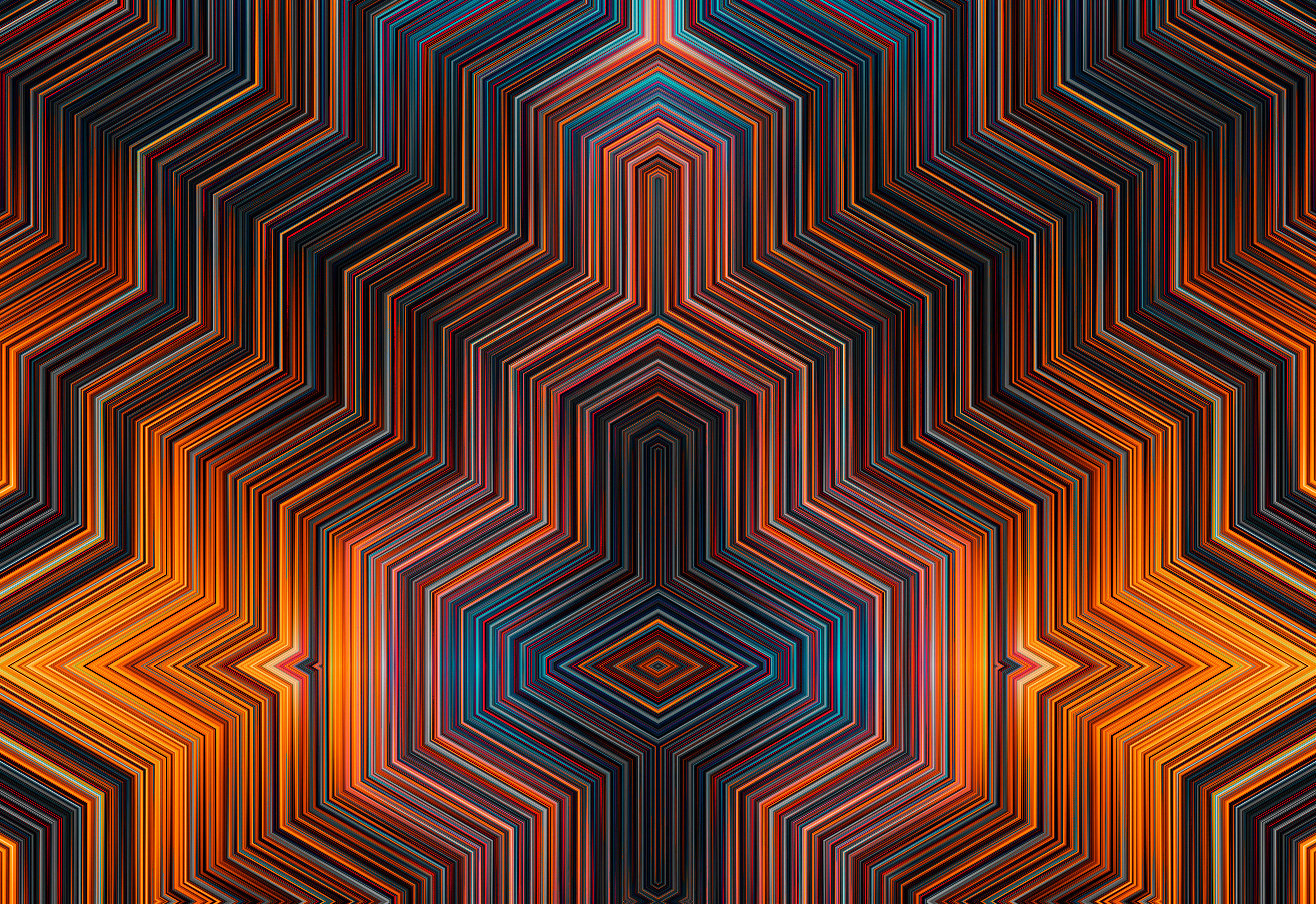 Symmetrie, 5K, geometrisch, bunt, Linien, abstrakte Linien
