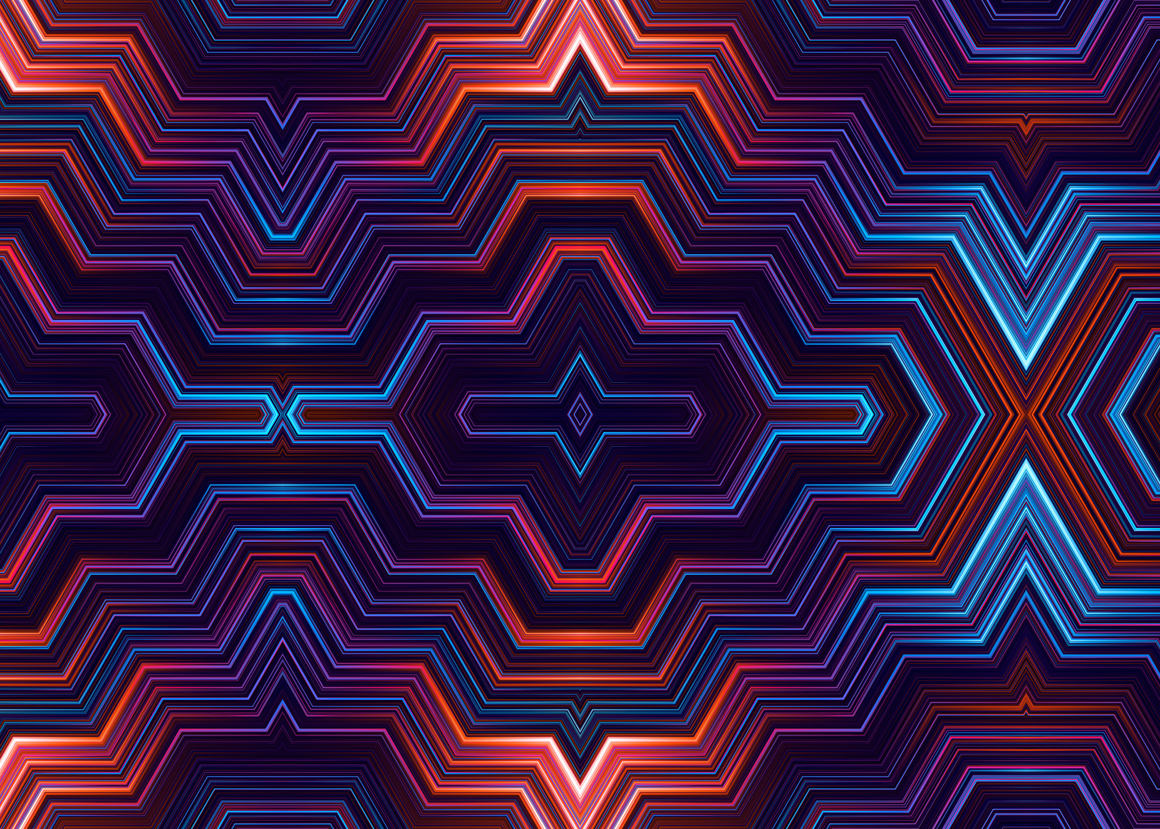 Symmetrie, geometrisch, bunt, Linien, Kaleidoskop, abstrakte Linien