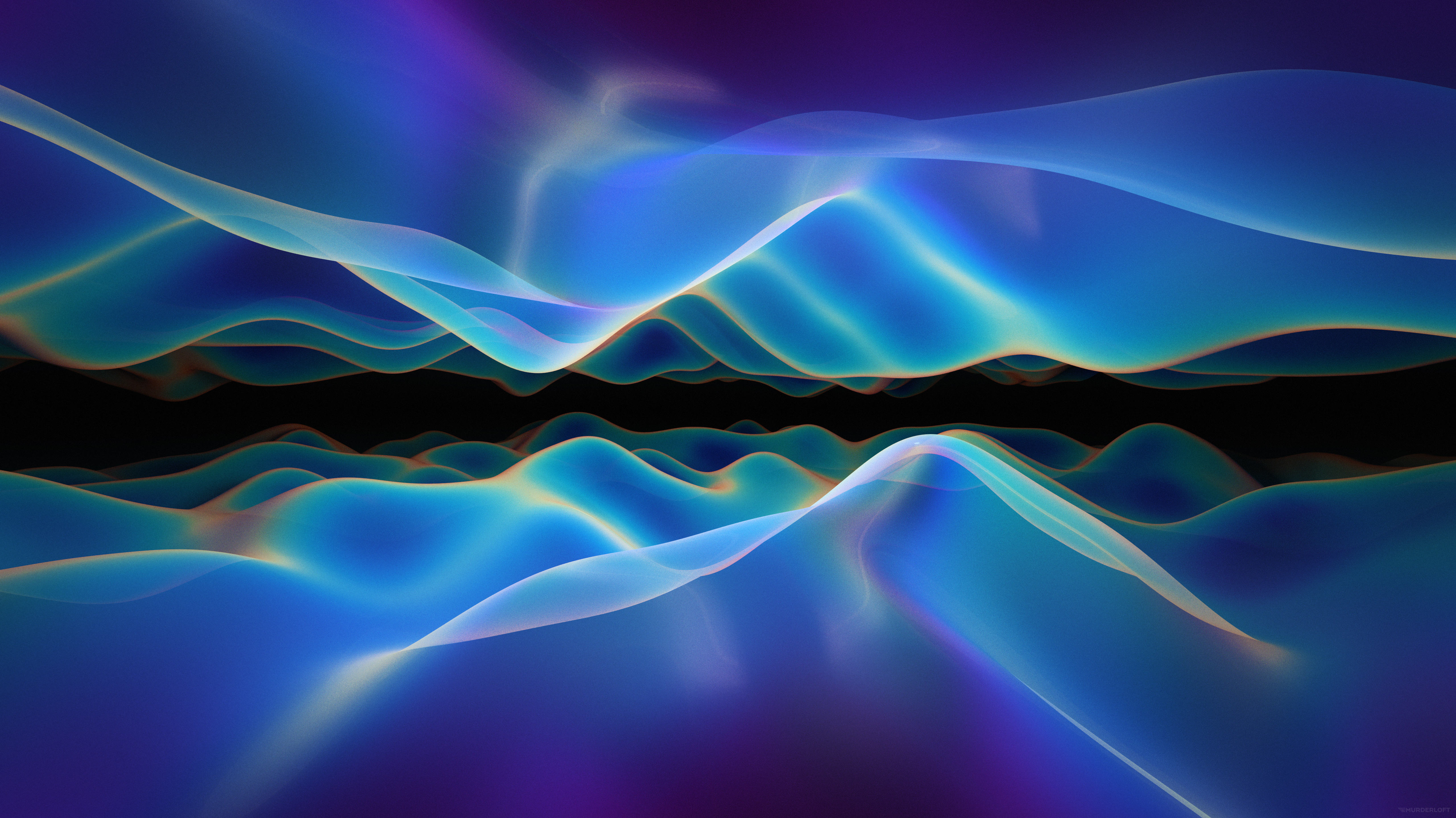 Symmetrisch, Wellen, Blau, 5K