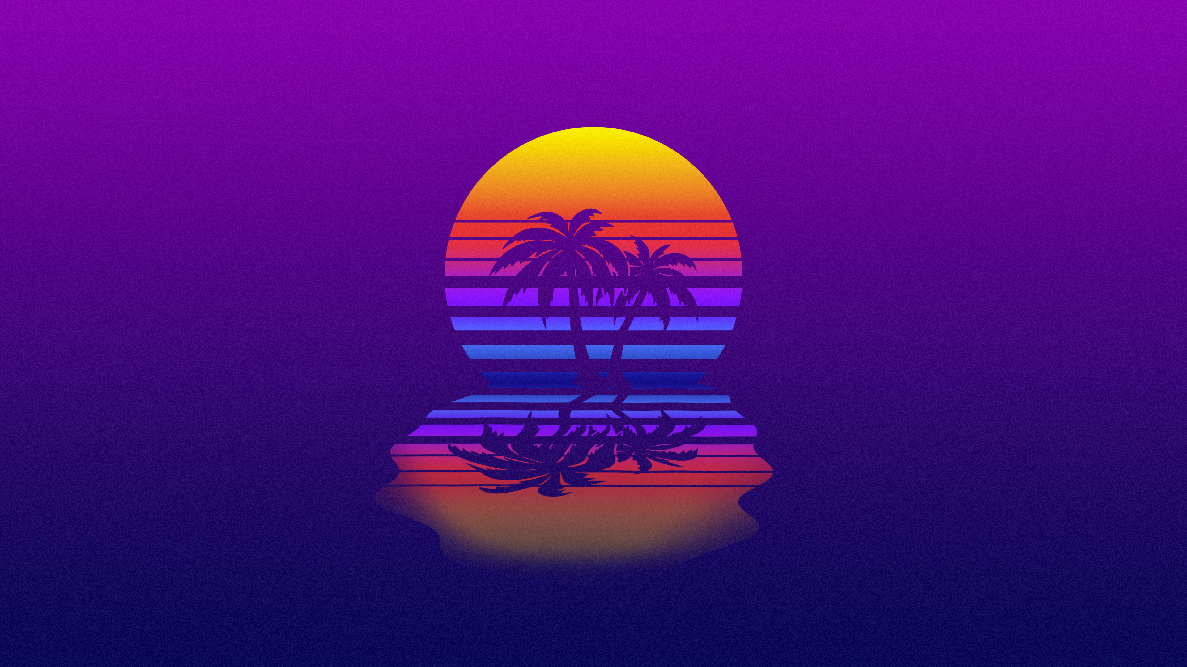 Synthwave, Verlaufshintergrund, Palmen, Retrowave, Sonnenuntergang, Neonkunst, Ästhetisch