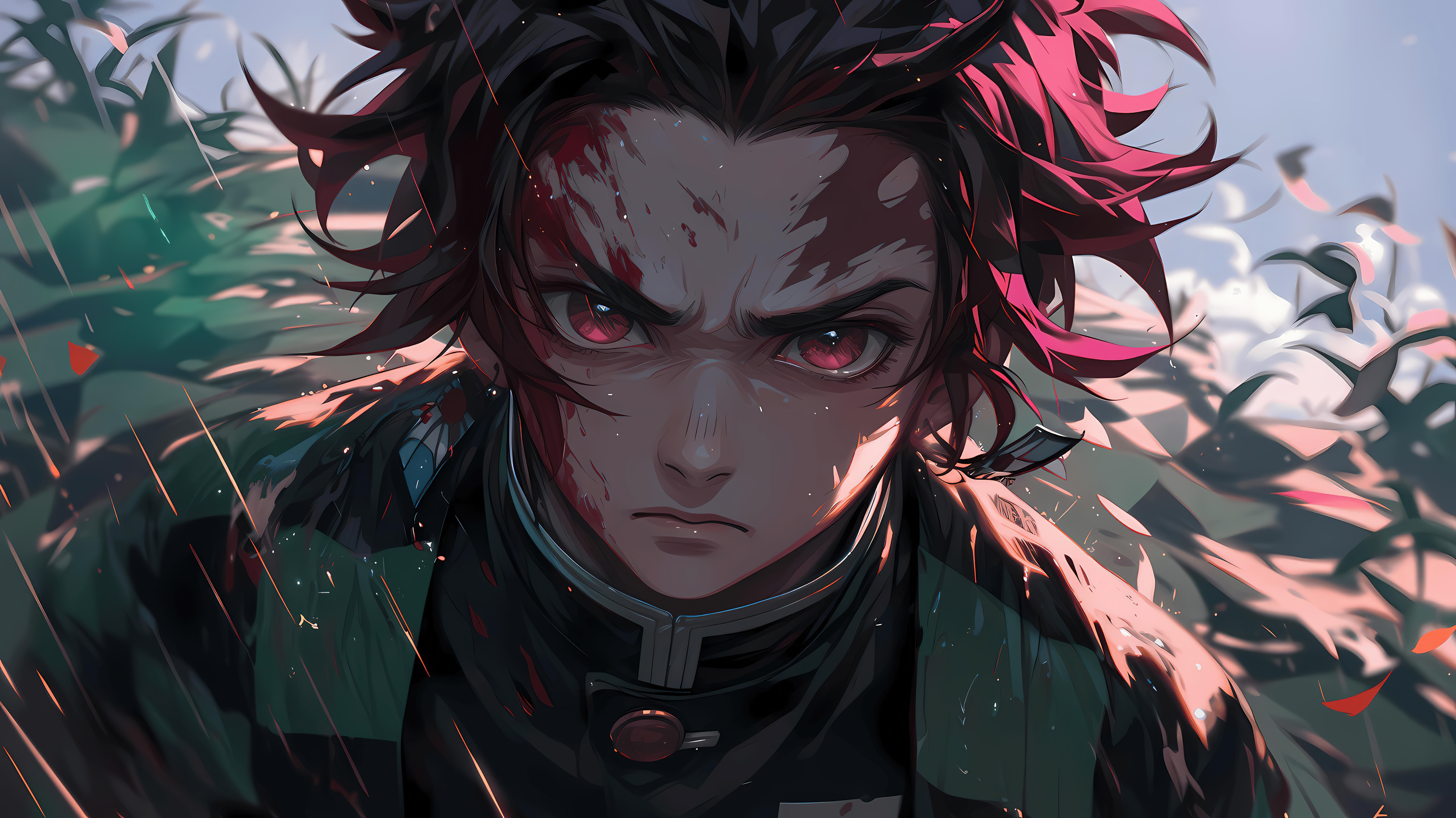 Tanjiro Kamado, Nahaufnahme, Demon Slayer: Kimetsu no Yaiba, 5K