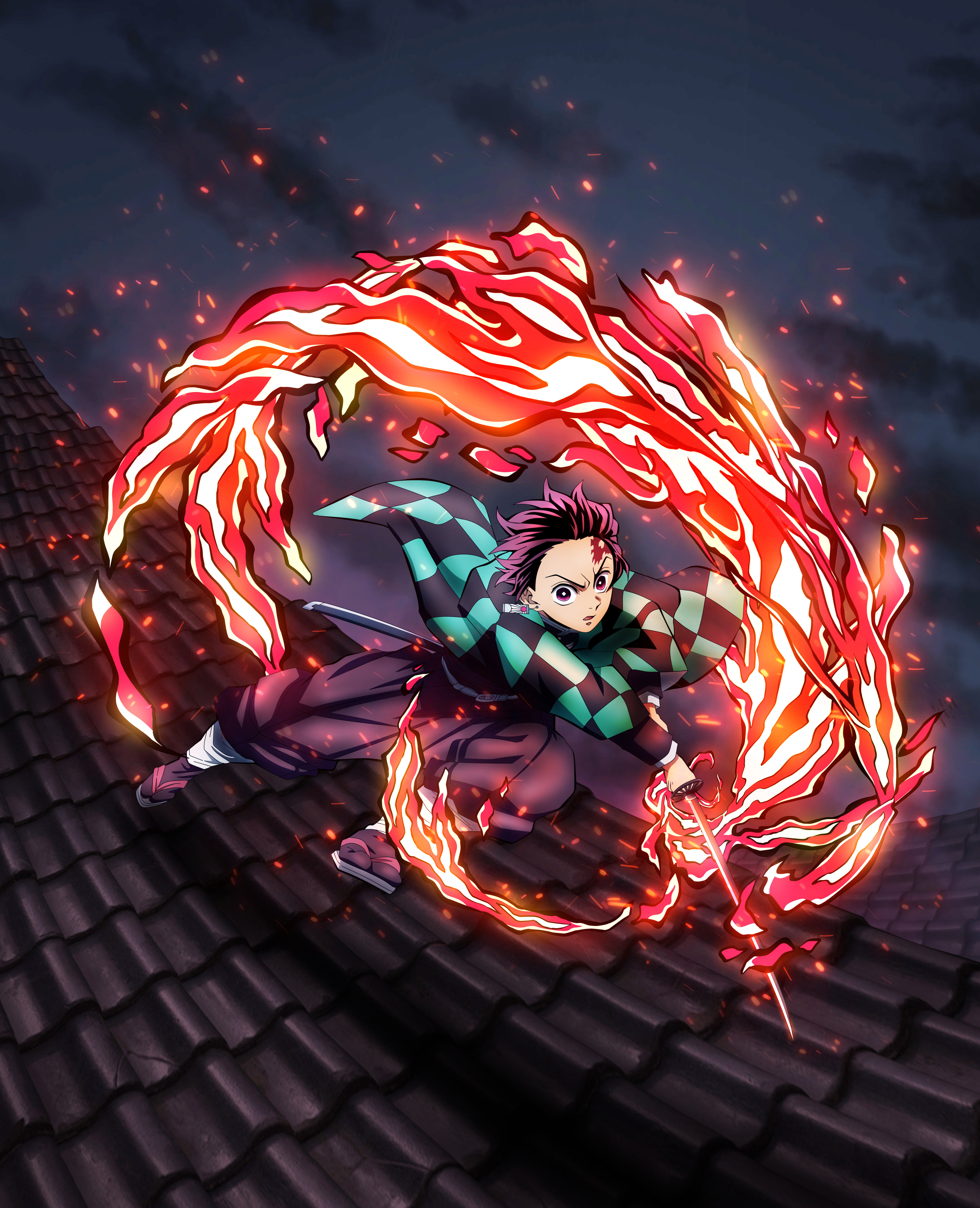 Tanjiro Kamado, Tanz des Feuergottes, Hinokami Kagura, Demon Slayer: Kimetsu no Yaiba