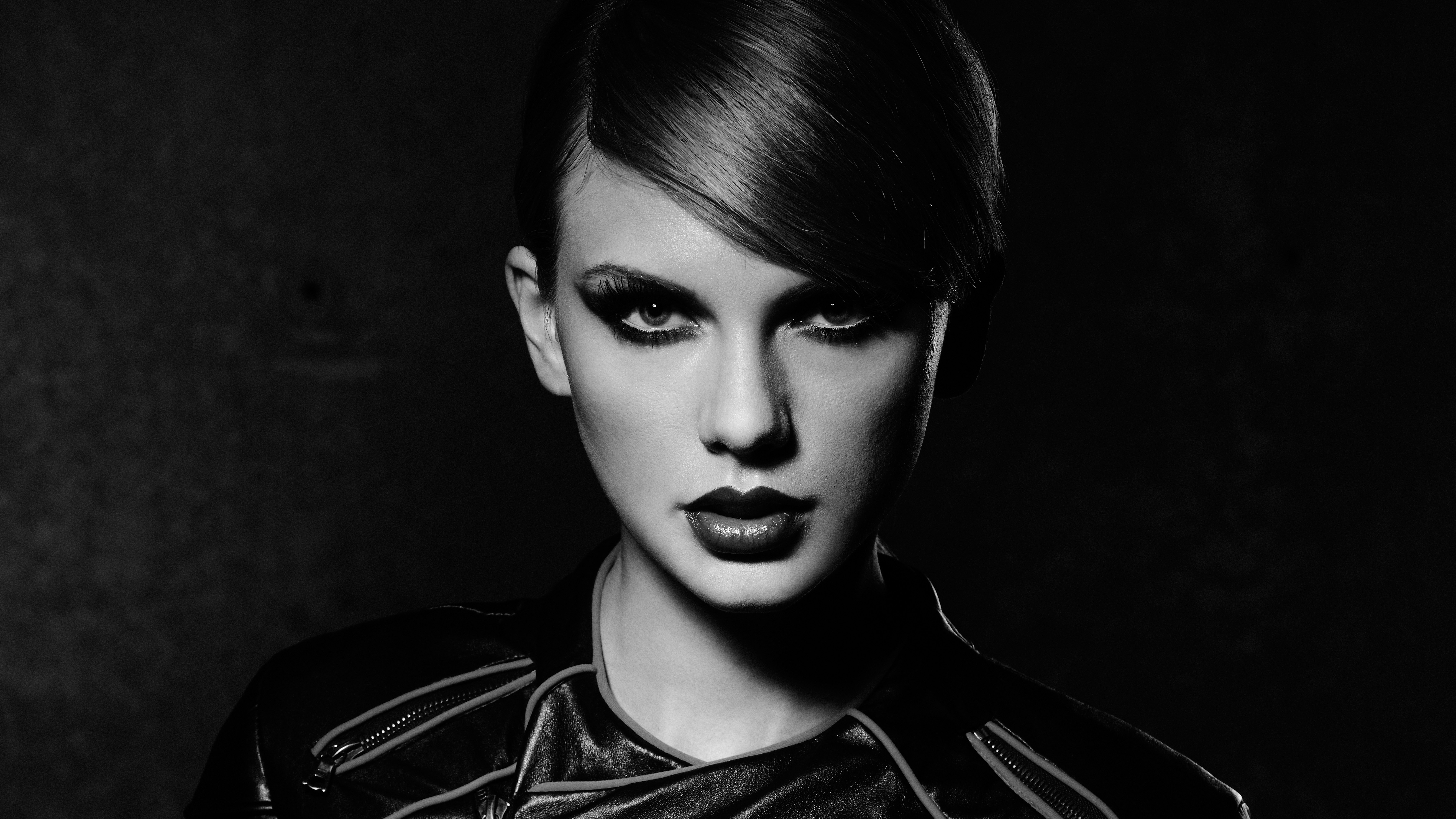 Taylor Swift, Monochrom, Dunkler Hintergrund, 5K, 8K, Schwarz-Weiß