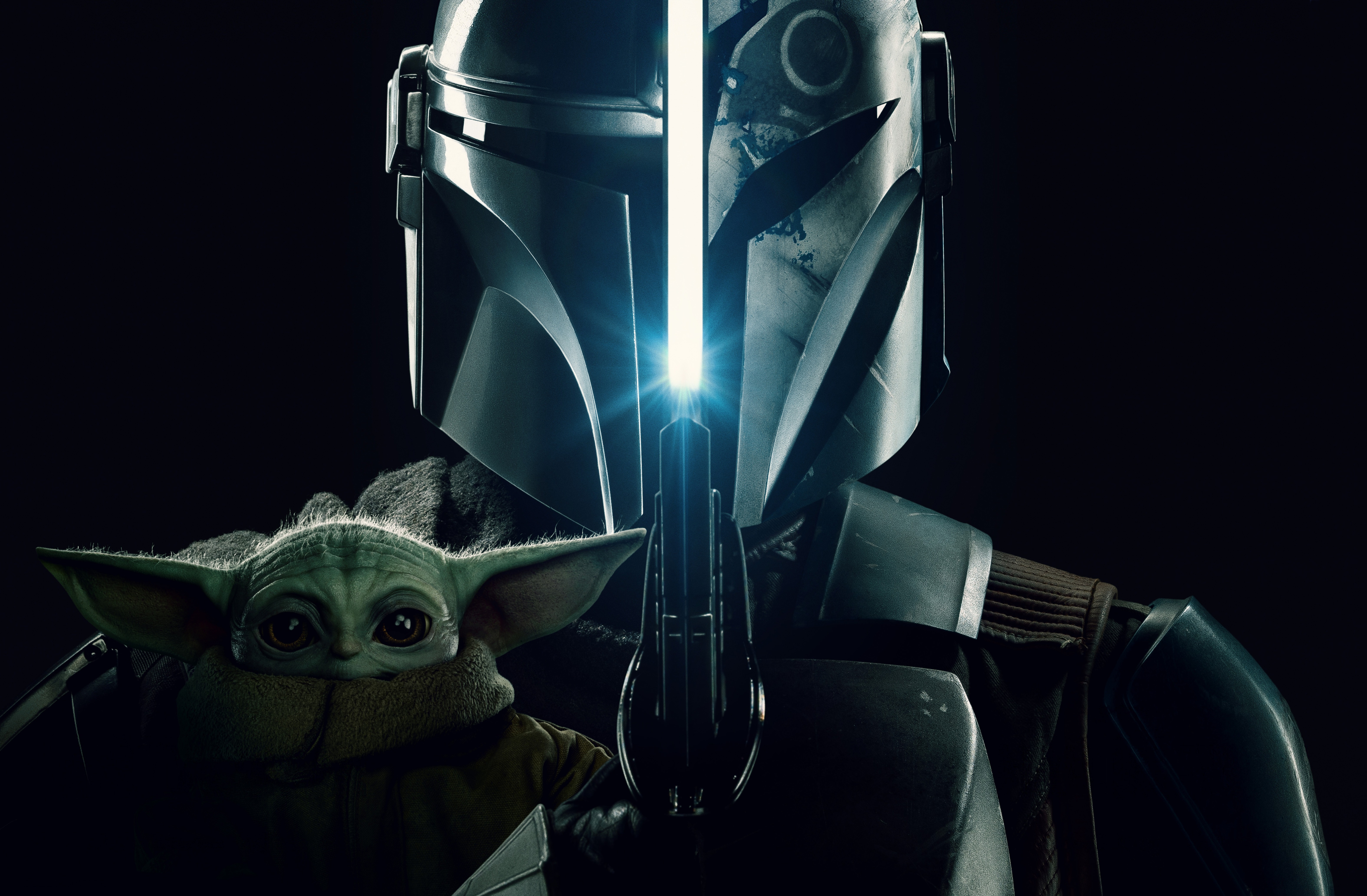 The Mandalorian, 5K, Staffel 3, Grogu, Schwarzer Hintergrund, 2023 Serie