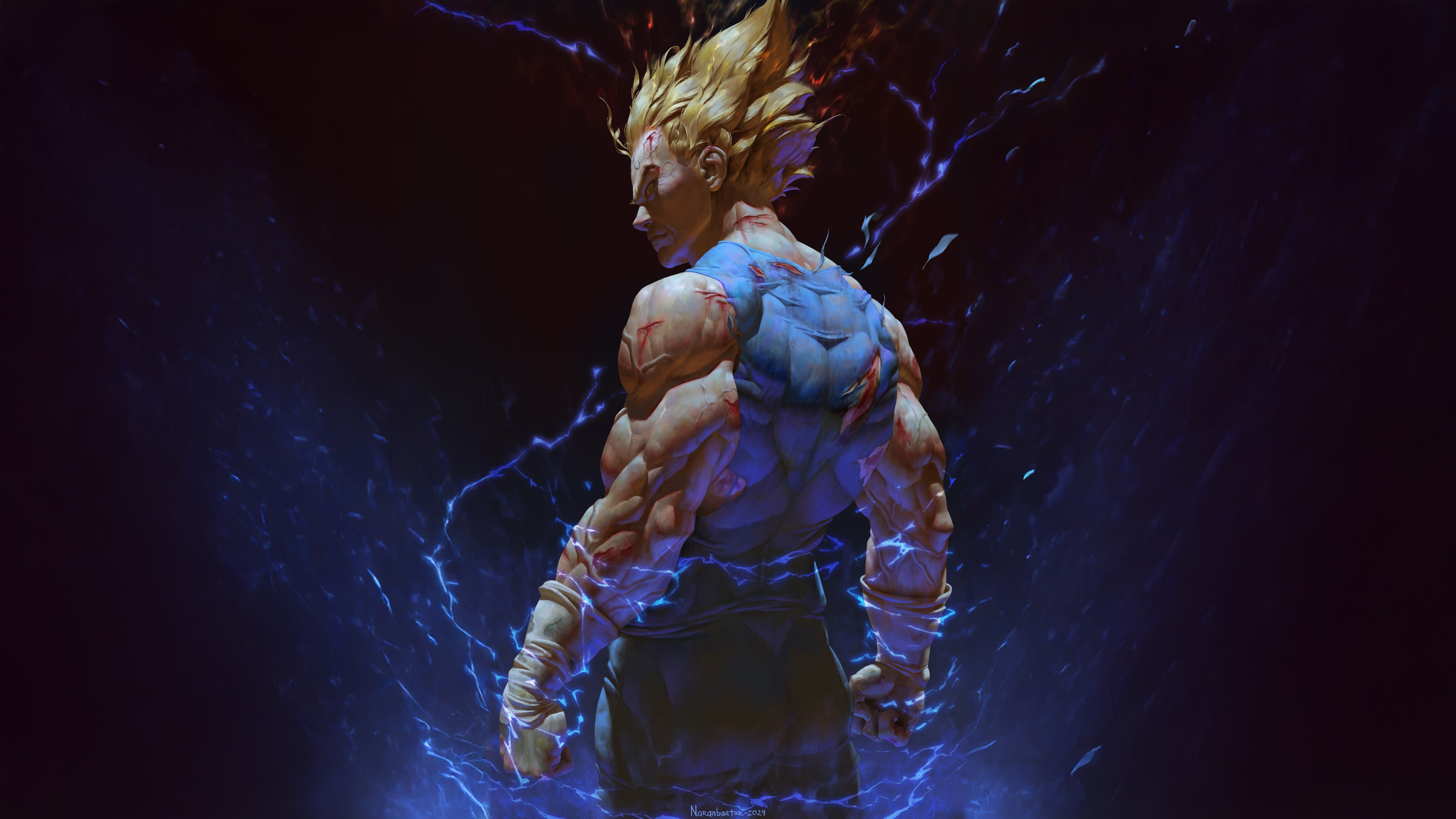 Vegeta, Muskulös, Super Saiyan Blue, 5K