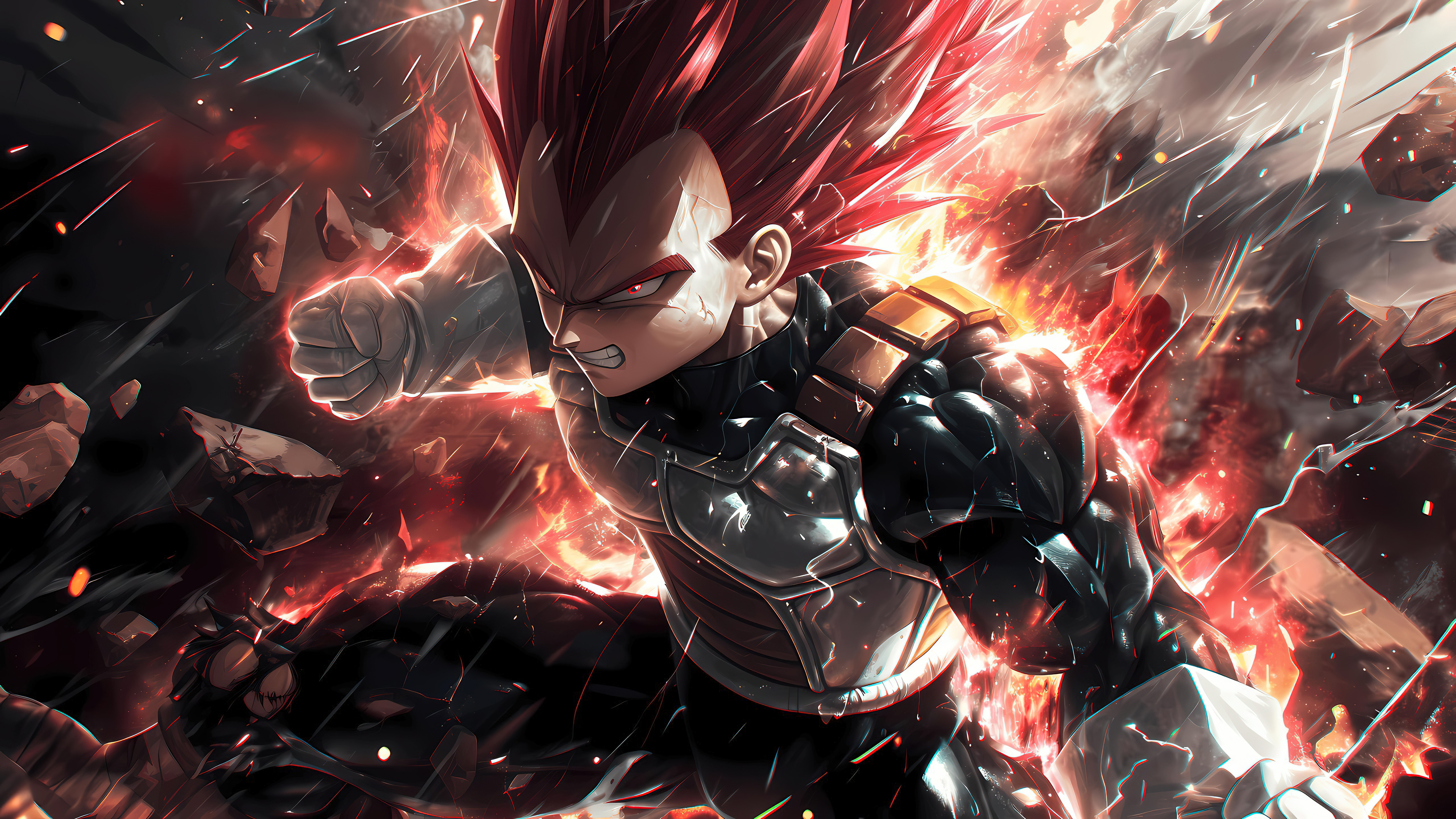Vegeta, Super Saiyan God, Naruto, KI-Kunst, 5K