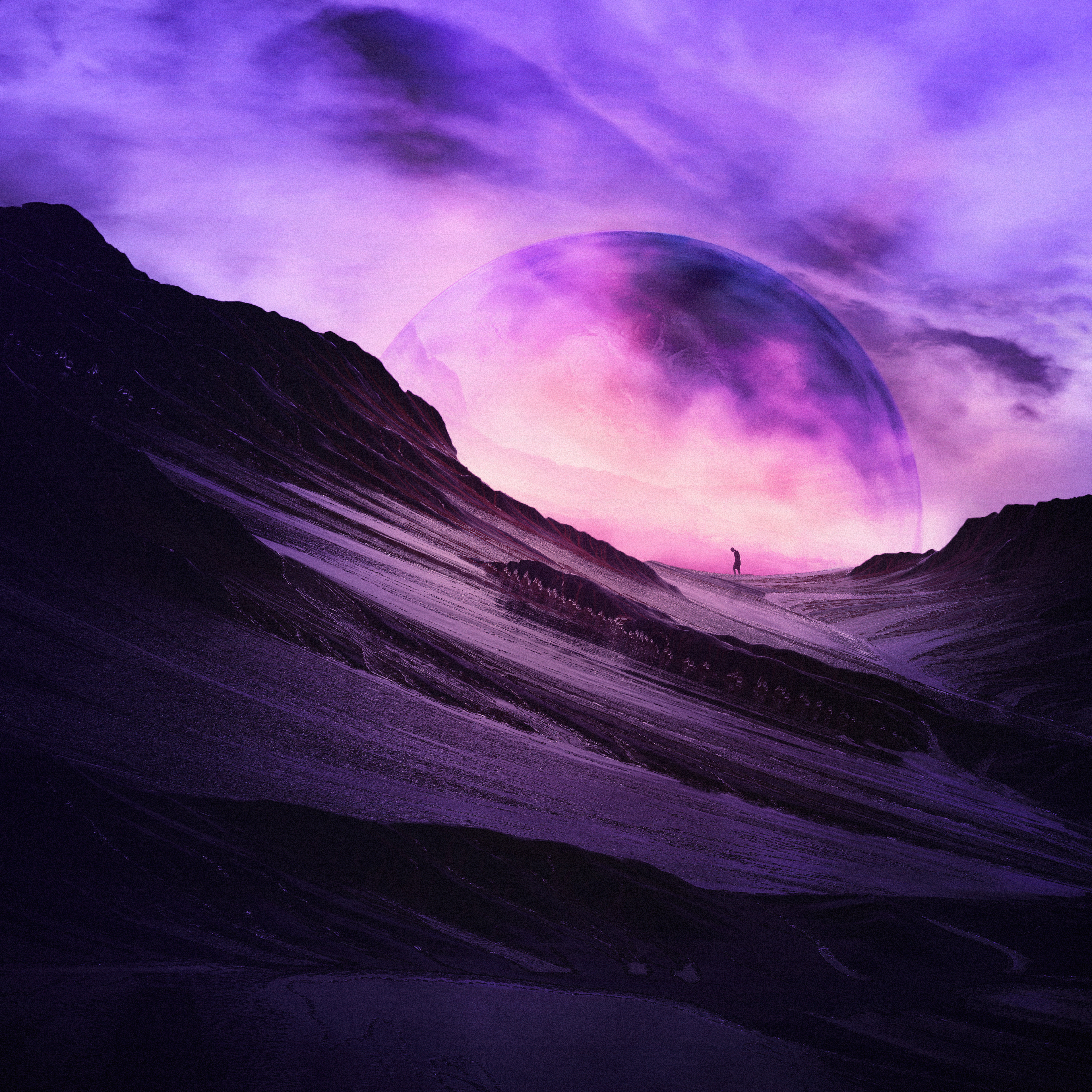 Verträumt, Ultraviolett, Lila Planet, Surreal, Allein