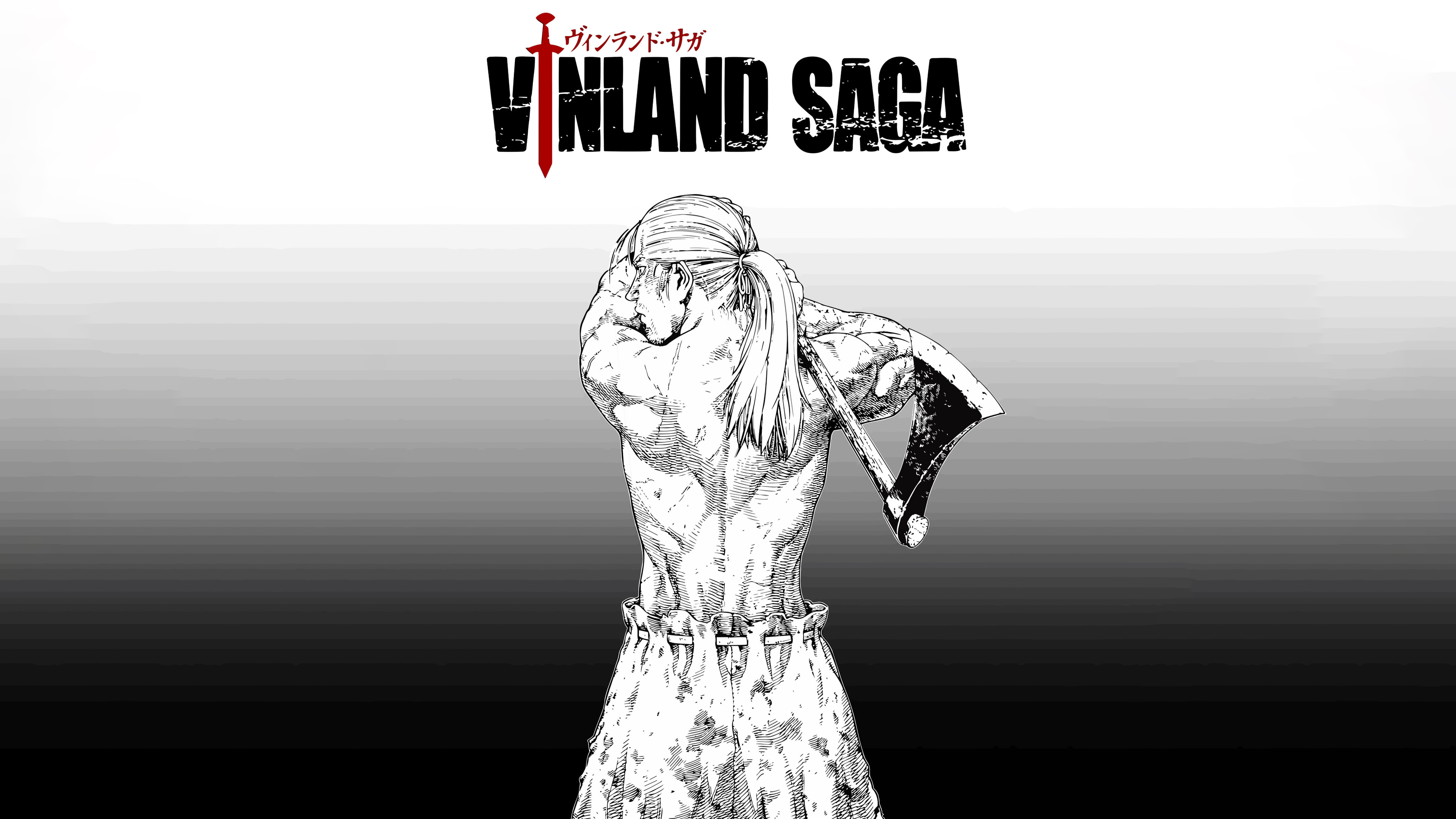 Vinland Saga, 5K, Schwarz-Weiß, Thorfinn