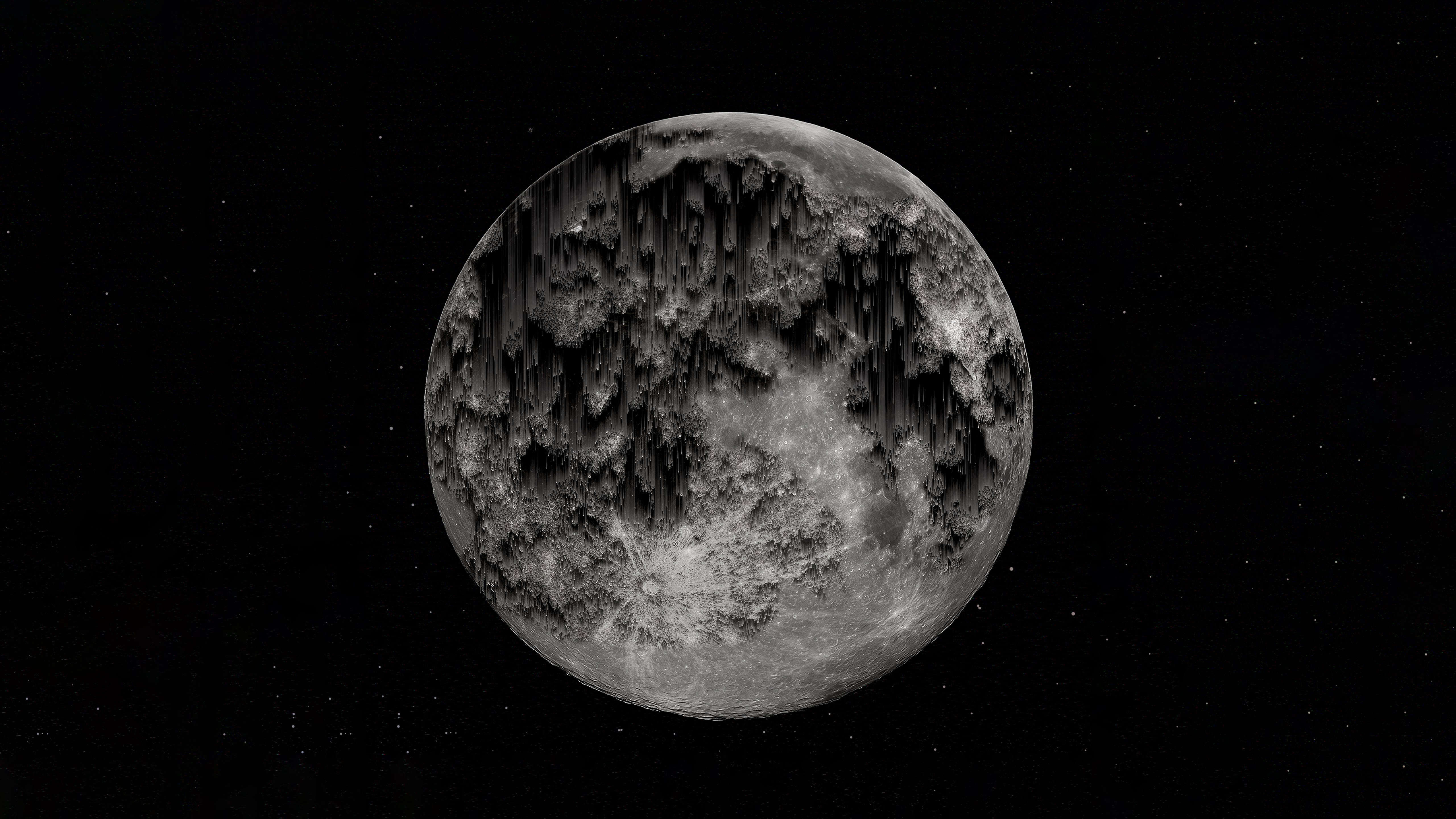 Vollmond, CGI, Surreal, Weltall, 5K, Dunkler Hintergrund