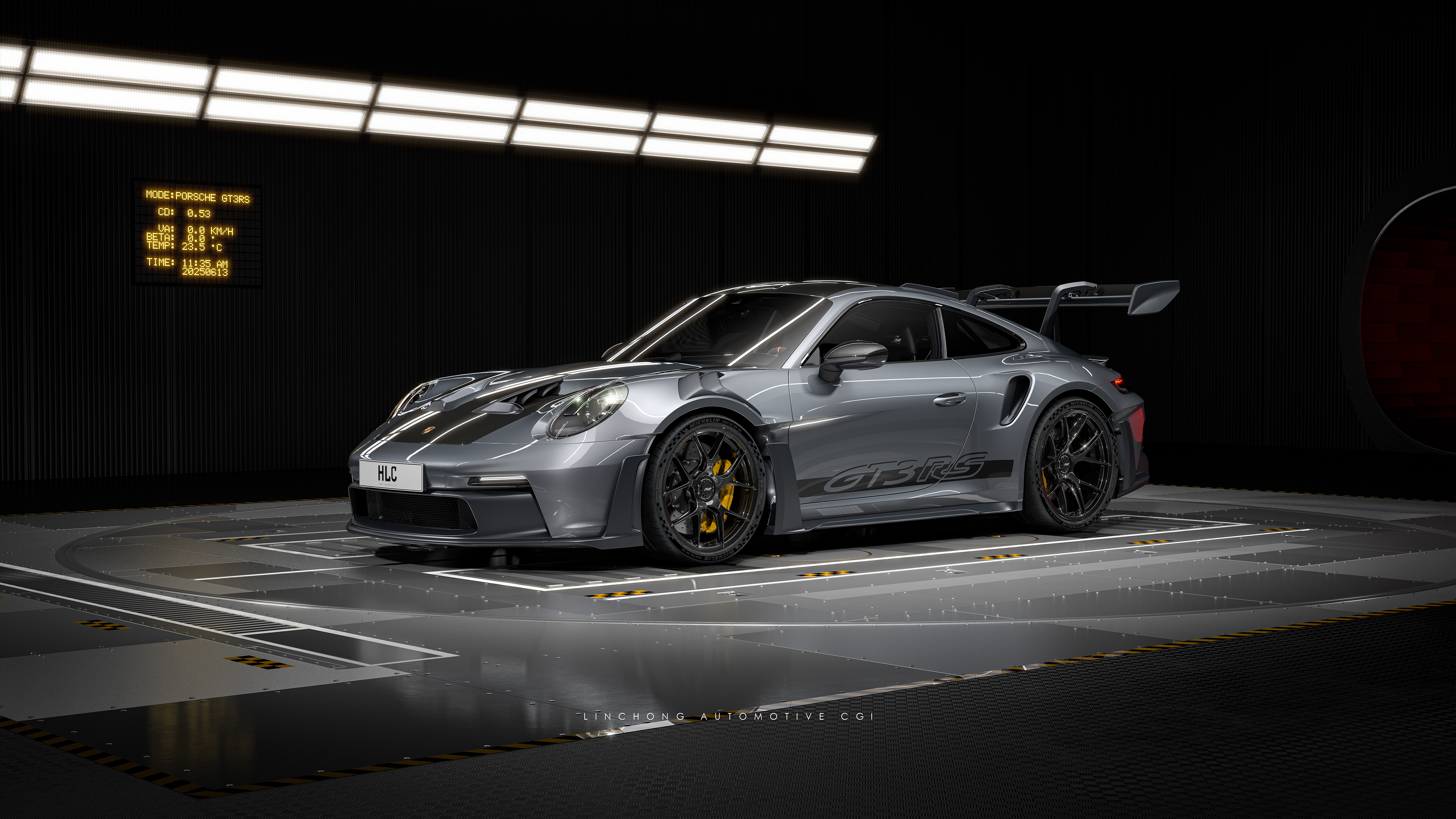 Weissach-Paket, Porsche 911 GT3 RS, dunkle Ästhetik, dunkler Hintergrund