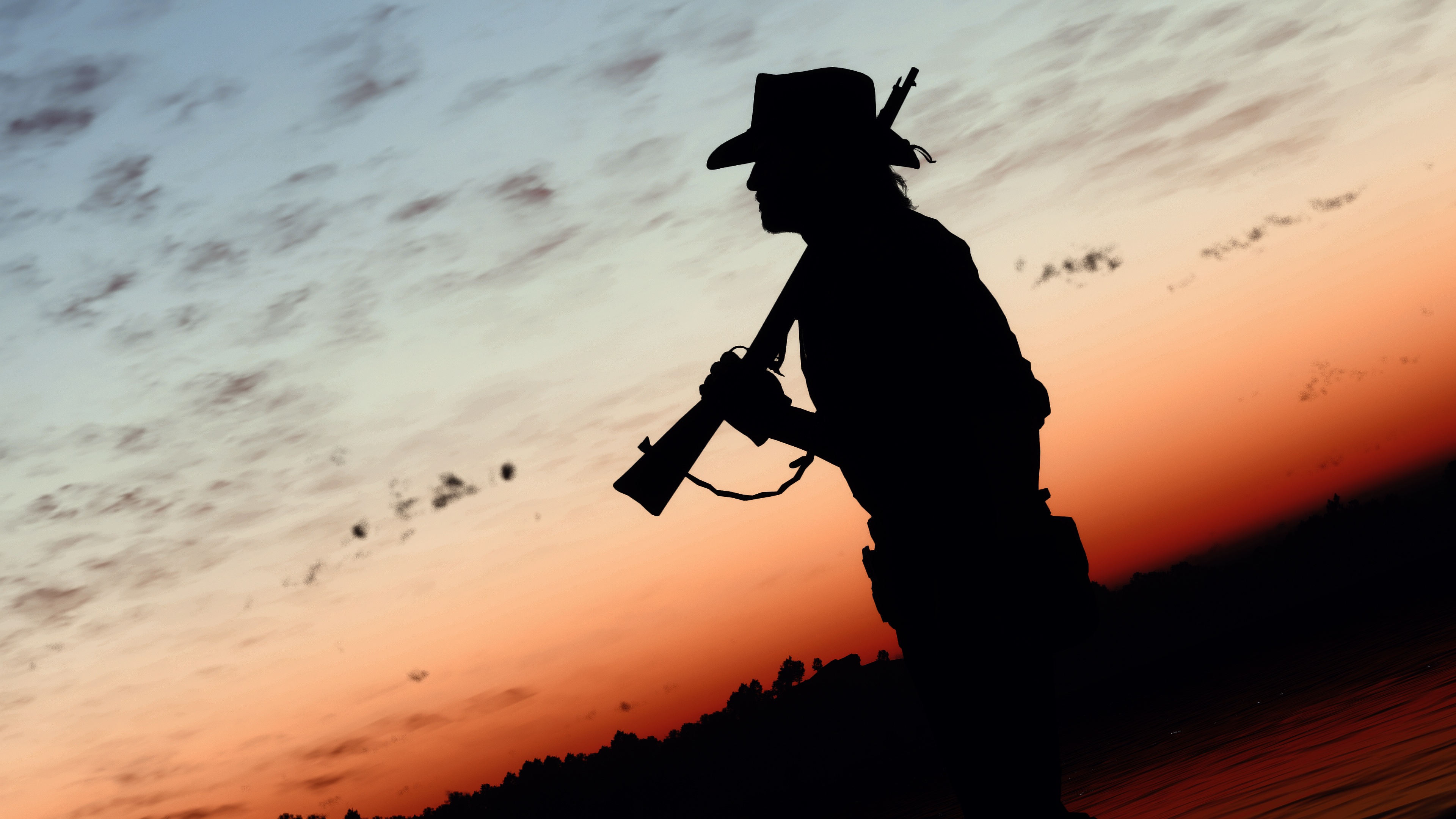 Western, Cowboy, Sonnenuntergang, Silhouette, Red Dead Redemption