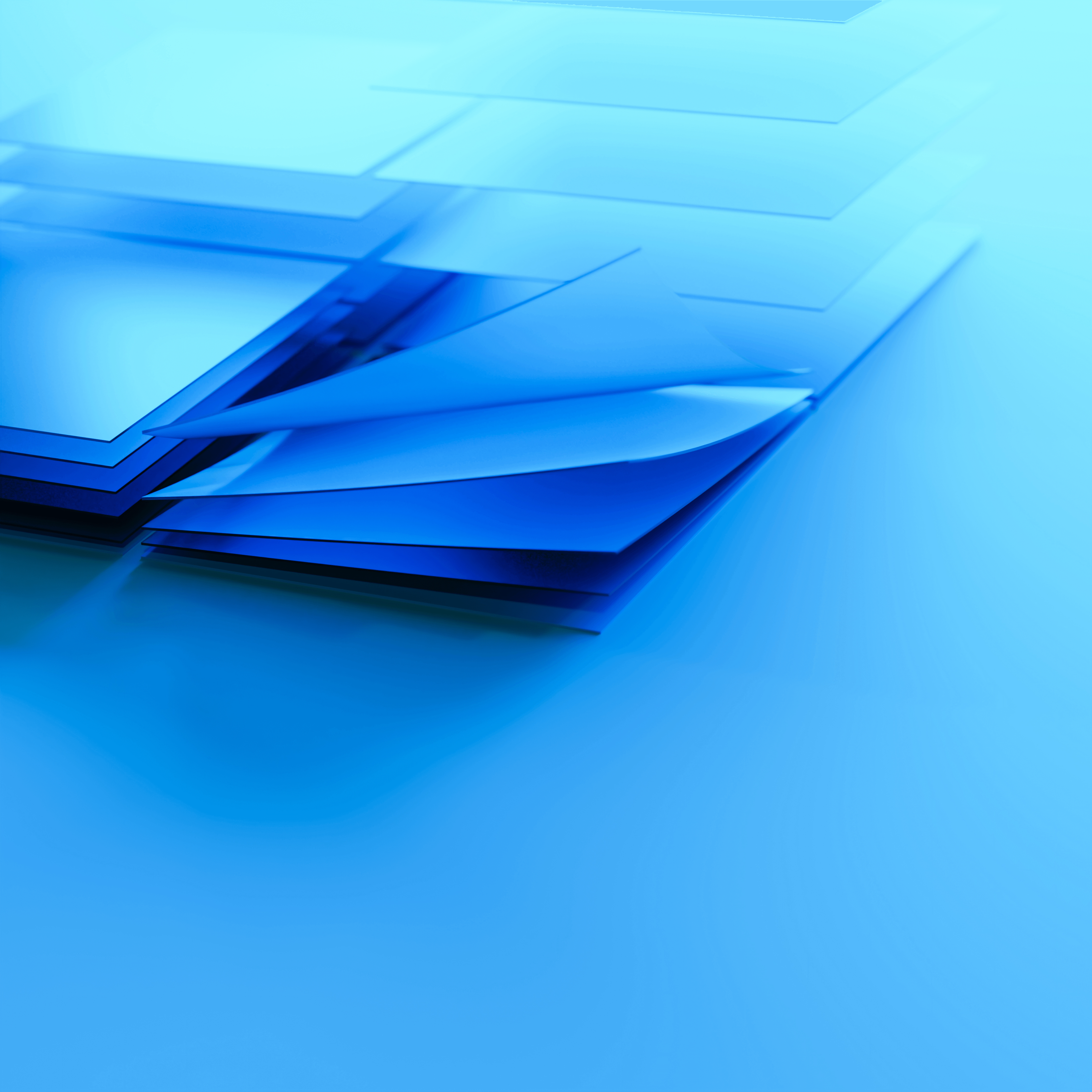 Windows-Logo, Blau, Ebenen, 5K, Blauer Hintergrund