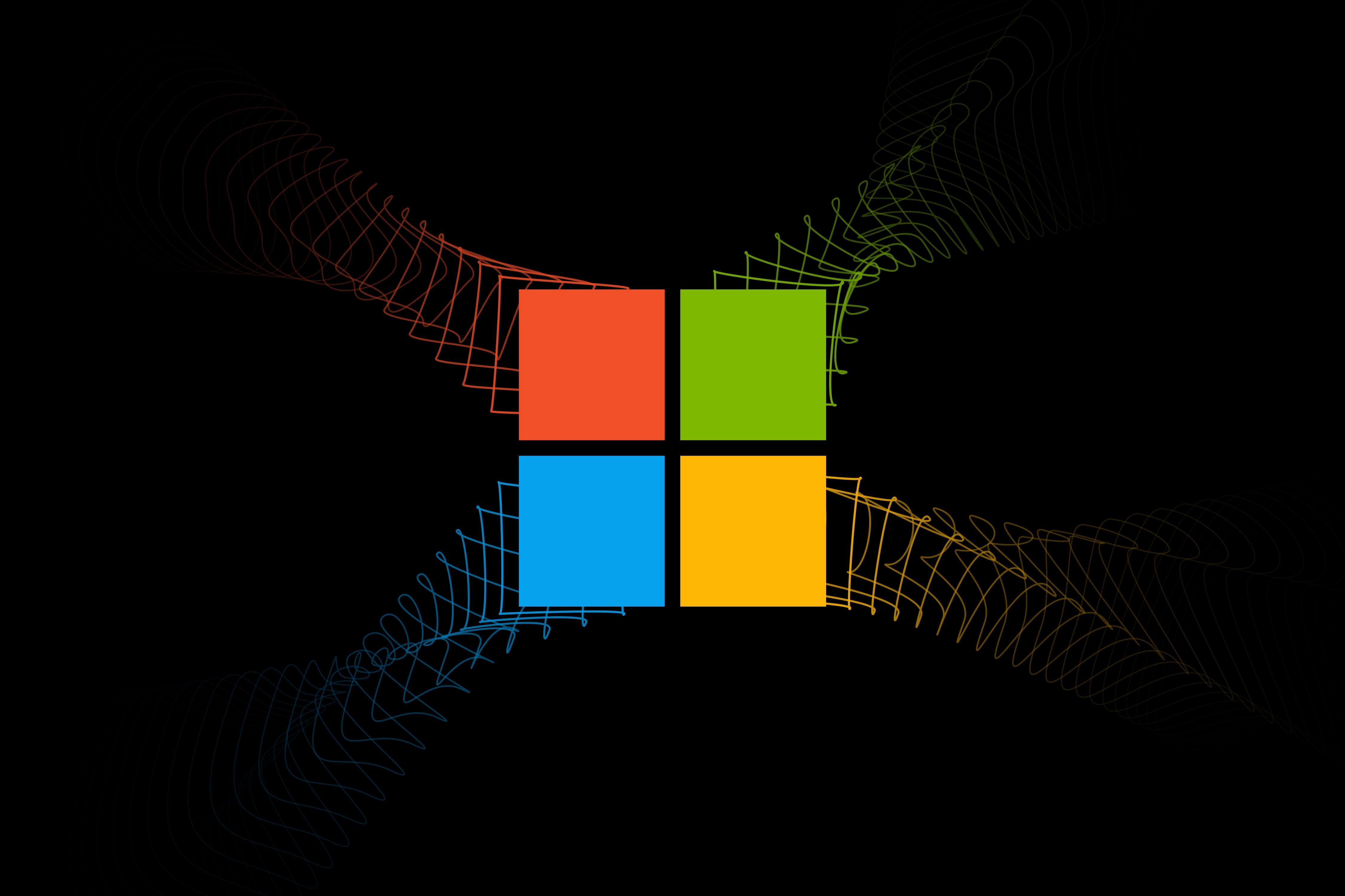 Windows-Logo, Schwarzer Hintergrund, Minimalistisch