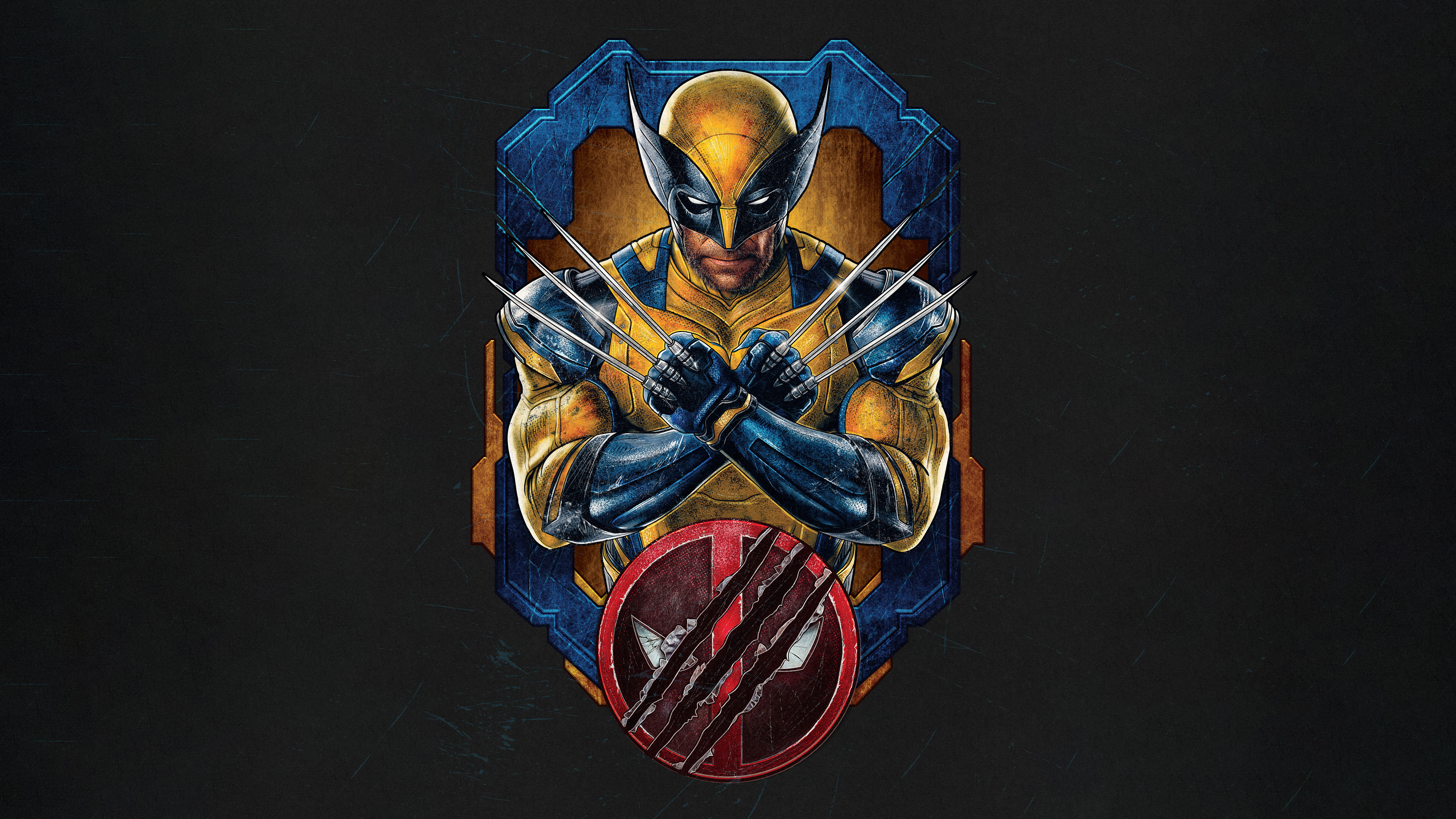 Wolverine, Deadpool & Wolverine, Filmposter, dunkler Hintergrund, Filme 2024, 5K